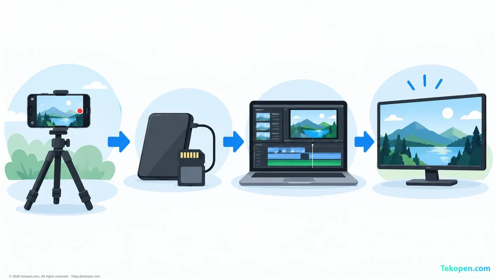 Các bước ghi hình, lưu trữ, dựng và xem lại video