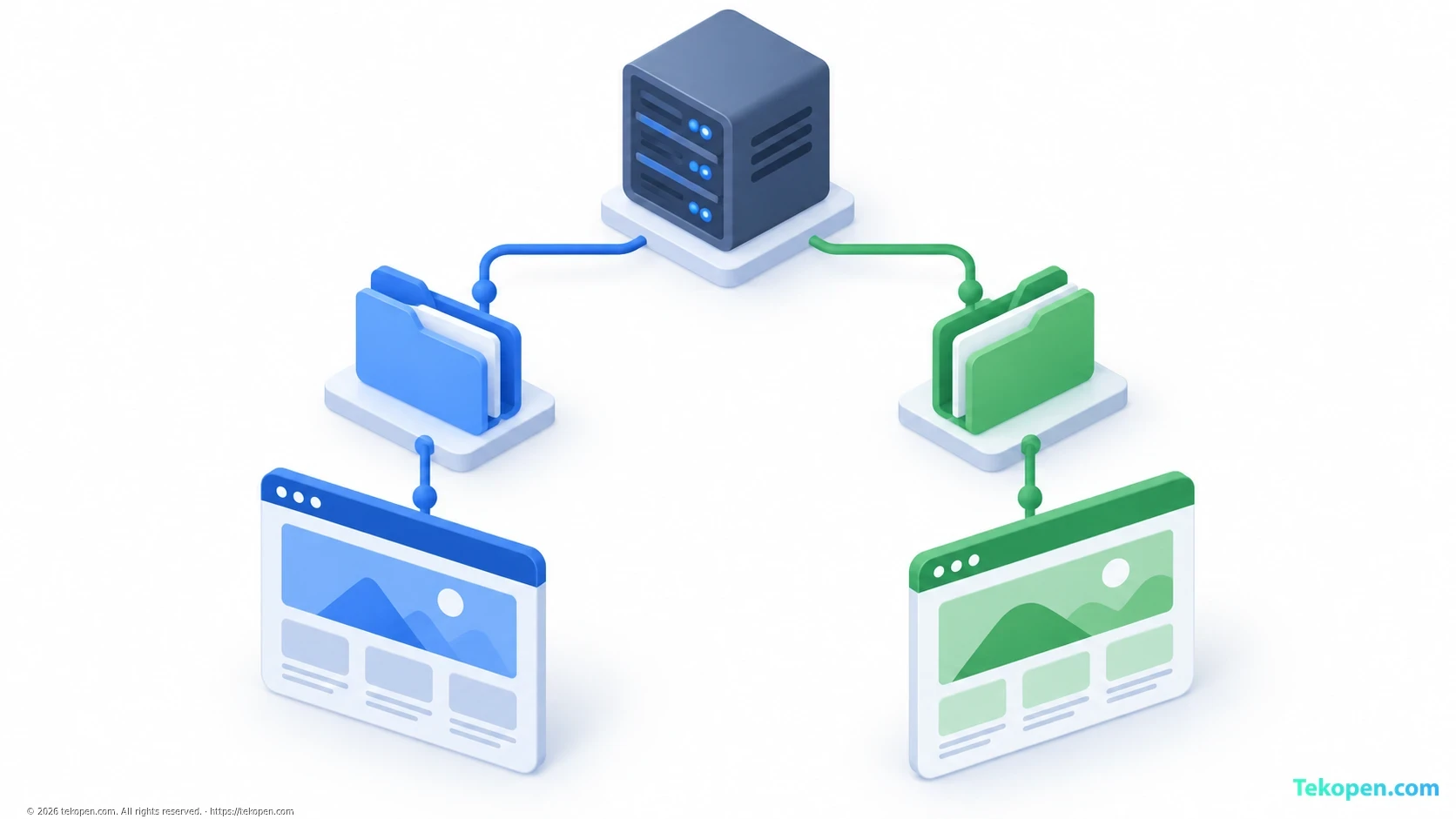 Hai website được bố trí trong các thư mục riêng trên hosting